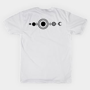 Geometric art of planets and moon T-Shirt